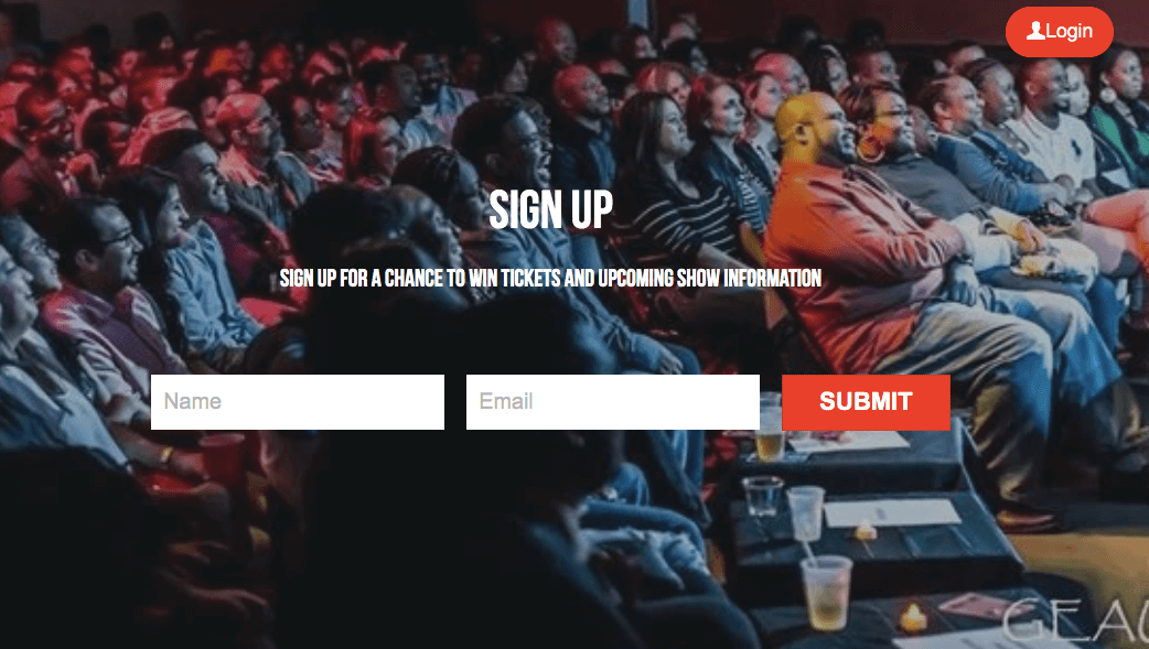 email signup form on a Strikingly user's website email signup form on a Strikingly user's website